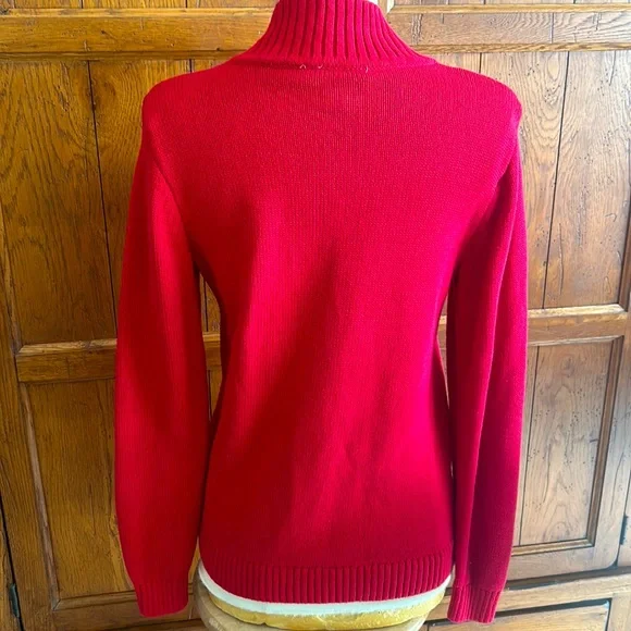 CHRISTOPHER & BANKS❤️Red CARDIGAN Full Zipper❄️VERY GOOD CONDITION Women’s SMALL - Picture 2 of 9